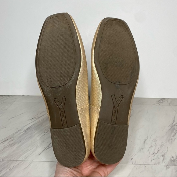 Vionic Orinda Gold Leather Square Toe Ballet Flat 9 1/2 - Picture 12 of 13